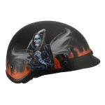 Milwaukee Helmets MPH9778 Matte Black Grim Reaper DOT Half Helmet - Image 8