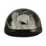 Milwaukee Helmets MPH9779 Black ‘Silver Skull’ DOT Half Helmet - Image 10