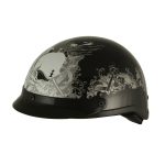 Milwaukee Helmets MPH9779 Black ‘Silver Skull’ DOT Half Helmet - Image 6