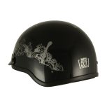 Milwaukee Helmets MPH9779 Black ‘Silver Skull’ DOT Half Helmet - Image 8