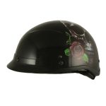 Milwaukee Helmets MPH9780 Black Rose Skull & Revolver DOT Half Helmet - Image 8