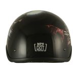 Milwaukee Helmets MPH9780 Black Rose Skull & Revolver DOT Half Helmet - Image 6