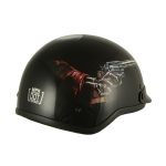 Milwaukee Helmets MPH9780 Black Rose Skull & Revolver DOT Half Helmet - Image 5