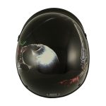 Milwaukee Helmets MPH9780 Black Rose Skull & Revolver DOT Half Helmet - Image 2