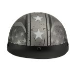 Milwaukee Helmets MPH9782 Black Vintage Grey Stars and Stripes DOT Half Helmet - Image 7