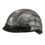 Milwaukee Helmets MPH9871N Novelty Vintage Grey Stars and Stripes Silver Grey Half Helmet - Image 8