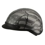 Milwaukee Helmets MPH9782 Black Vintage Grey Stars and Stripes DOT Half Helmet - Image 10