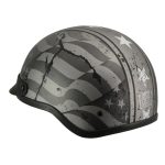 Milwaukee Helmets MPH9782 Black Vintage Grey Stars and Stripes DOT Half Helmet - Image 9