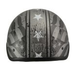Milwaukee Helmets MPH9782 Black Vintage Grey Stars and Stripes DOT Half Helmet - Image 5