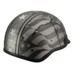 Milwaukee Helmets MPH9782 Black Vintage Grey Stars and Stripes DOT Half Helmet - Image 8