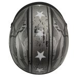 Milwaukee Helmets MPH9782 Black Vintage Grey Stars and Stripes DOT Half Helmet - Image 2