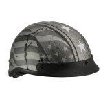 Milwaukee Helmets MPH9871N Novelty Vintage Grey Stars and Stripes Silver Grey Half Helmet - Image 5