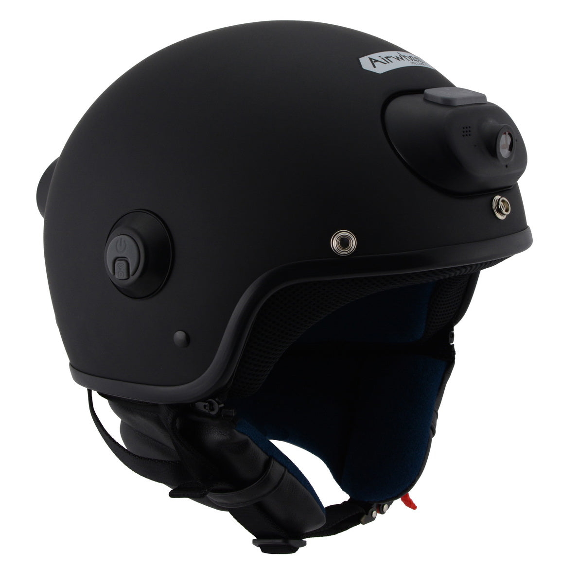 Milwaukee Performance Helmets  MPH9802DOT ‘Vision’ Matte Black 3/4 Open Face Helmet with HD Camera and Bluetooth System