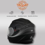 Milwaukee Performance Helmets MPH9803DOT Ionized Matte Black Advanced Modular Motorcycle Helmet w/ Drop Down Visor - Image 6