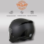 Milwaukee Performance Helmets MPH9805DOT Shift Open Face 3/4 Matte Black Helmet Biker w/ Drop Down Visor - Image 7