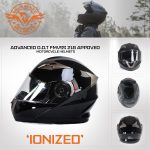 Milwaukee Helmets MPH9806DOT ‘Ionized’ Gloss Black Modular Helmet for Men and Women Biker w/ MP7922FMSET Heated Balaclava Bundle - Image 7