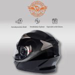 Milwaukee Helmets MPH9806DOT Ionized Gloss Black Advanced Motorcycle Modular Helmet Biker w/ Drop Down Visor - Image 6