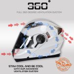 Milwaukee Helmets MPH9807DOT Ionized Gloss White Advanced Motorcycle Modular Helmet Biker w/ Drop Down Visor - Image 4