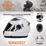 Milwaukee Helmets MPH9807DOT ‘Ionized’ Gloss White Modular Helmet for Men and Women Biker w/ MP7922FMSET Heated Balaclava Bundle - Image 7
