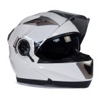 Milwaukee Helmets MPH9807DOT Ionized Gloss White Advanced Motorcycle Modular Helmet Biker w/ Drop Down Visor - Image 18