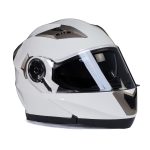 Milwaukee Helmets MPH9807DOT Ionized Gloss White Advanced Motorcycle Modular Helmet Biker w/ Drop Down Visor - Image 8