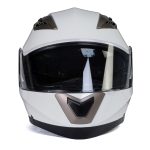 Milwaukee Helmets MPH9807DOT Ionized Gloss White Advanced Motorcycle Modular Helmet Biker w/ Drop Down Visor - Image 9