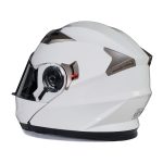 Milwaukee Helmets MPH9807DOT Ionized Gloss White Advanced Motorcycle Modular Helmet Biker w/ Drop Down Visor - Image 11