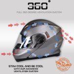 Milwaukee Helmets MPH9808DOT Ionized Silver Advanced Motorcycle Modular Helmet Biker w/ Drop Down Visor - Image 4
