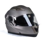 Milwaukee Helmets MPH9808DOT Ionized Silver Advanced Motorcycle Modular Helmet Biker w/ Drop Down Visor - Image 8
