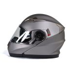 Milwaukee Helmets MPH9808DOT Ionized Silver Advanced Motorcycle Modular Helmet Biker w/ Drop Down Visor - Image 11