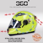Milwaukee Helmets MPH9809DOT ‘Ionized’ Neon Yellow Modular Helmet for Men and Women Biker w/ MP7922FMSET Heated Balaclava Bundle - Image 5