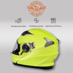 Milwaukee Helmets MPH9809DOT Ionized Neon Yellow Advanced Motorcycle Modular Helmet Biker w/ Drop Down Visor - Image 6