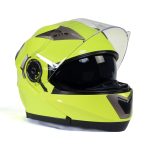 Milwaukee Helmets MPH9809DOT Ionized Neon Yellow Advanced Motorcycle Modular Helmet Biker w/ Drop Down Visor - Image 8