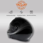 Milwaukee Helmets MPH9813DOT Gloss Black Menace DOT Approved Motorcycle Modular Helmet w/ Drop Down Visor - Image 6