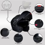 Milwaukee Helmets Breeze Flat Black Advanced Motorcycle Modular Helmet w/ Drop Down Visor DOT Approved MPH9814DOT - Image 2