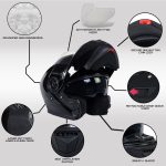 Milwaukee Helmets MPH9815DOT ‘Breeze’ Gloss Black Modular Helmet for Men and Women Biker w/ MP7922FMSET Heated Balaclava Bundle - Image 4