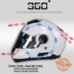 Milwaukee Helmets MPH9816DOT ‘Breeze’ White Modular Helmet for Men and Women Biker w/ MP7922FMSET Heated Balaclava Bundle - Image 5