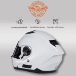 Milwaukee Helmets MPH9816DOT Breeze White Advanced Motorcycle Modular Helmet Biker w/ Drop Down Visor - Image 6