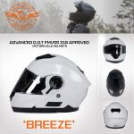 Milwaukee Helmets MPH9816DOT ‘Breeze’ White Modular Helmet for Men and Women Biker w/ MP7922FMSET Heated Balaclava Bundle - Image 7