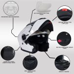Milwaukee Helmets MPH9816DOT ‘Breeze’ White Modular Helmet for Men and Women Biker w/ MP7922FMSET Heated Balaclava Bundle - Image 4