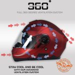 Milwaukee Helmets MPH9817DOT Breeze Red Advanced Motorcycle Modular Helmet Biker w/ Drop Down Visor - Image 4