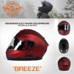 Milwaukee Helmets MPH9817DOT Breeze Red Advanced Motorcycle Modular Helmet Biker w/ Drop Down Visor - Image 7