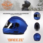 Milwaukee Helmets MPH9818DOT Breeze Blue Advanced Motorcycle Modular Helmet Biker w/ Drop Down Visor - Image 7