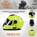 Milwaukee Helmets MPH9819DOT Breeze Green Advanced Motorcycle Modular Helmet Biker w/ Drop Down Visor - Image 7