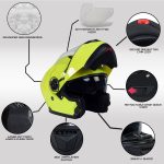 Milwaukee Helmets MPH9819DOT Breeze Green Advanced Motorcycle Modular Helmet Biker w/ Drop Down Visor - Image 2