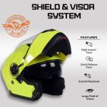 Milwaukee Helmets MPH9819DOT Breeze Green Advanced Motorcycle Modular Helmet Biker w/ Drop Down Visor - Image 5
