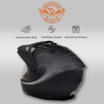 Milwaukee Helmets MPH9820DOT Flat Black Ominous Dual Sport Advanced Motorcycle Modular Helmet Biker - Image 6