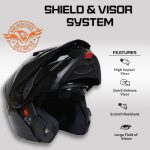 Milwaukee Helmets Gloss Black Ominous Dual Sport Advanced Motorcycle Modular Helmet DOT Approved MPH9821DOT - Image 5