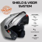 Milwaukee Helmets Silver Ominous Dual Sport Advanced Motorcycle Modular Helmet Biker DOT Approved MPH9822DOT - Image 5