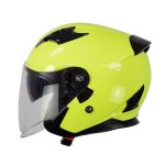 Milwaukee Helmets MPH9823DOT Shift Open Face 3/4 Neon Yellow Helmet Biker w/ Drop Down Visor - Image 9